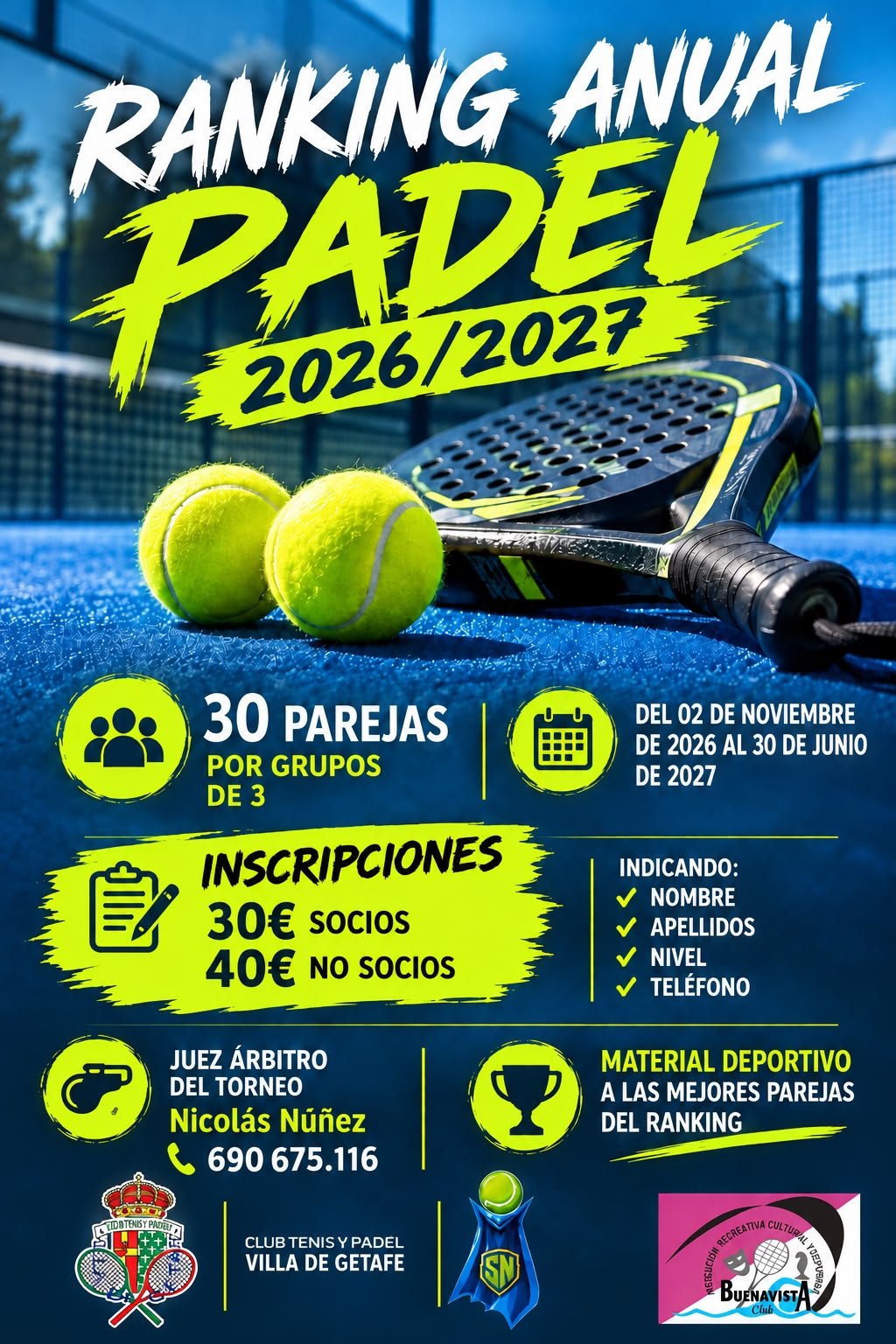 ¡Vuelve el ranking anual de pádel!